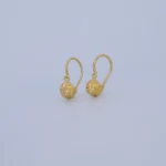 ARETES MEDIA BOLA EN ORO 18K