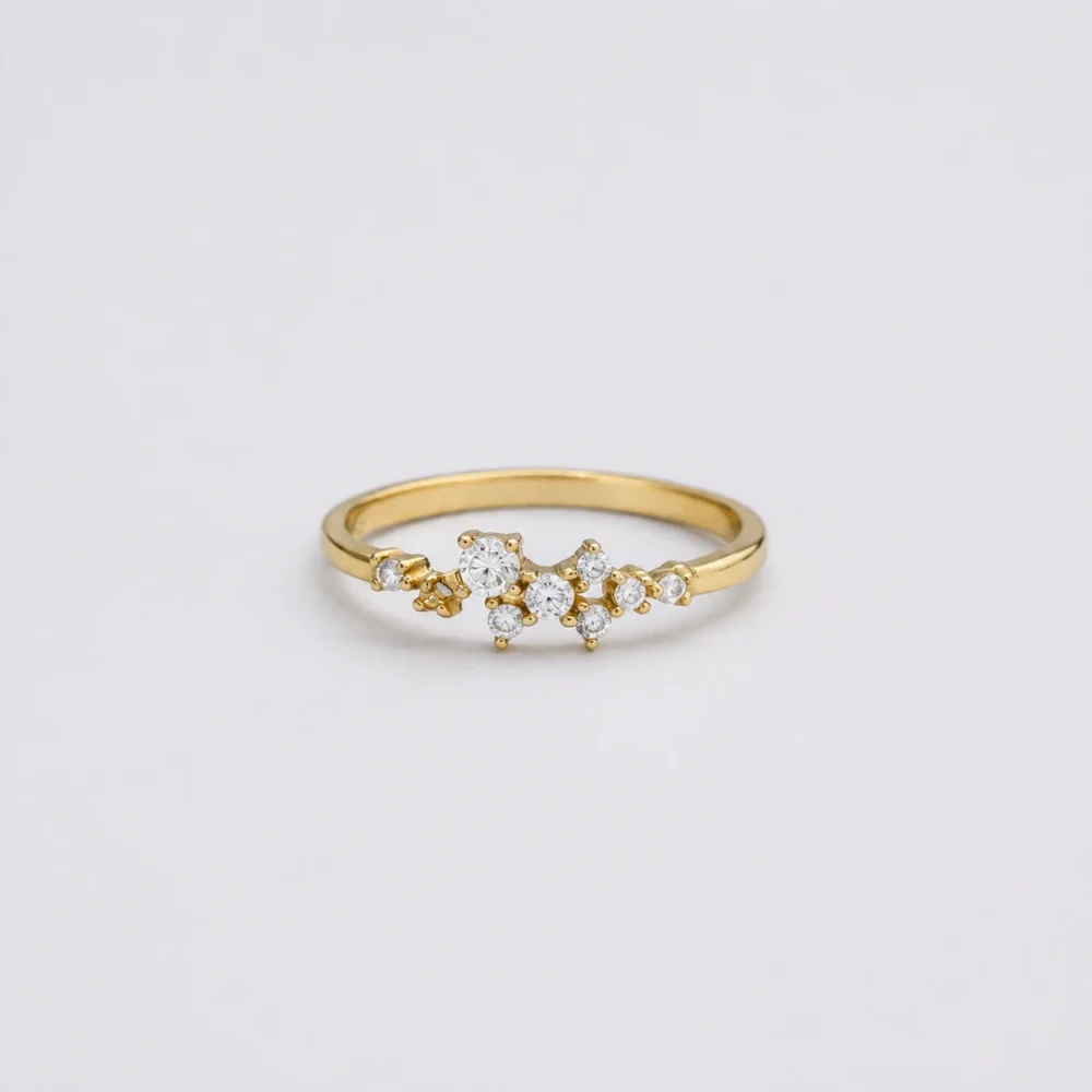 Anillo Con Zircones 18K - Orofino Ecuador
