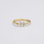 Anillo Con Zircones 18K - Orofino Ecuador