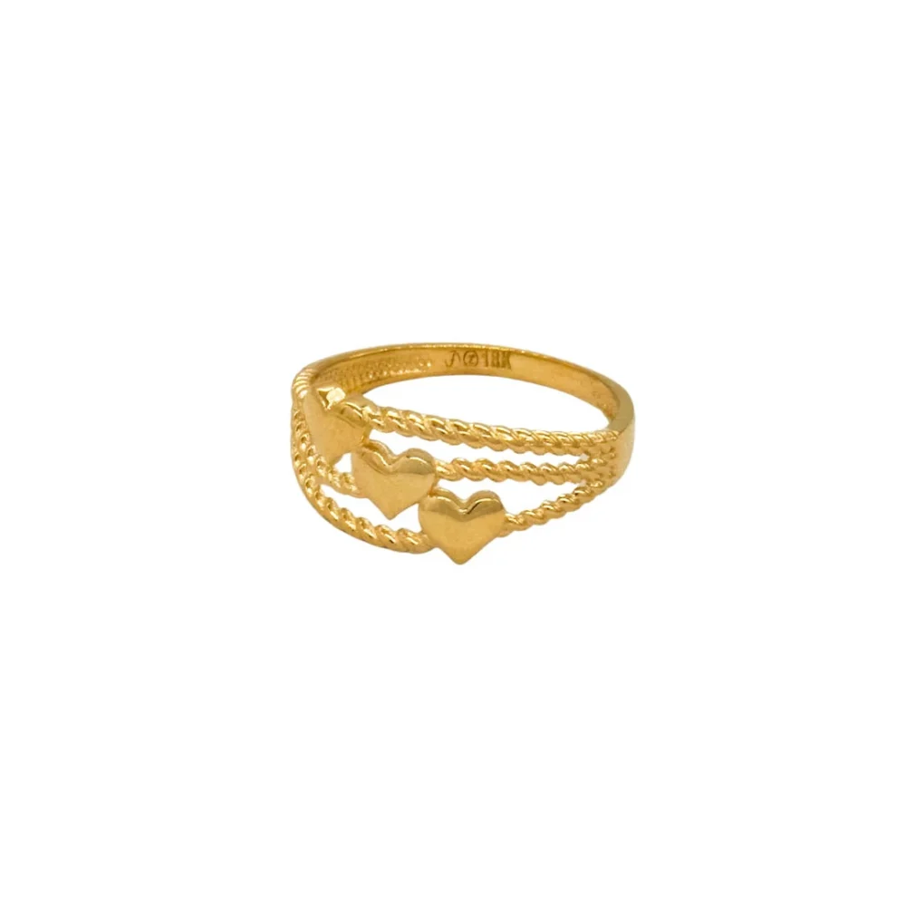 Anillo Corazones 18K - Orofino Ecuador