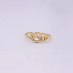 Anillo Corazones Con Zircones 18K - Orofino Ecuador