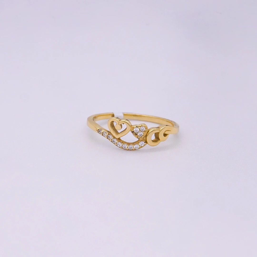 1571580.webp Anillo Corazones Con Zircones 18K - Orofino Ecuador