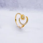 Anillo Luna Con Zircones 18K - Orofino Ecuador