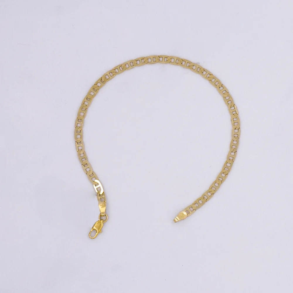 Pulso Tejido Escalera Plano Oro 18K - Orofino Ecuador