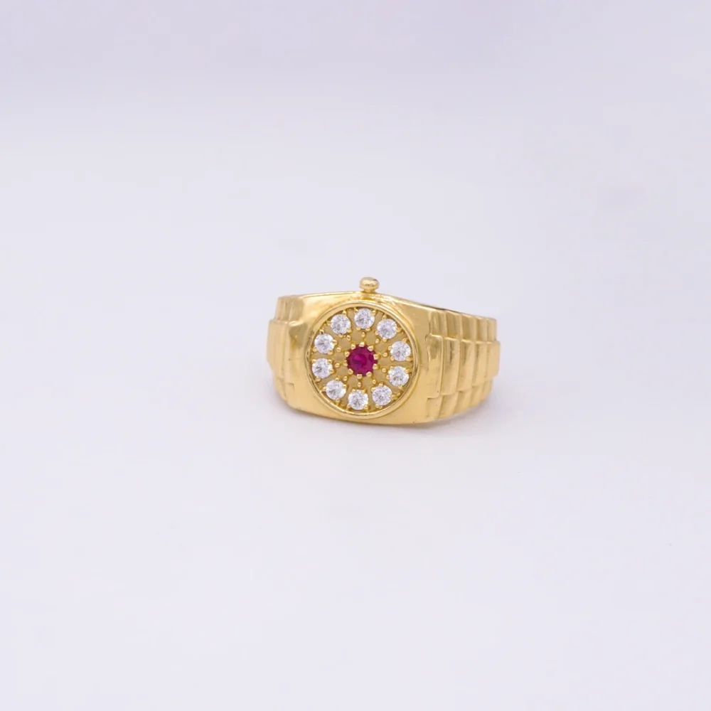 Anillo Para Hombre Rolex Piedras Colores Oro 18K - Orofino Ecuador