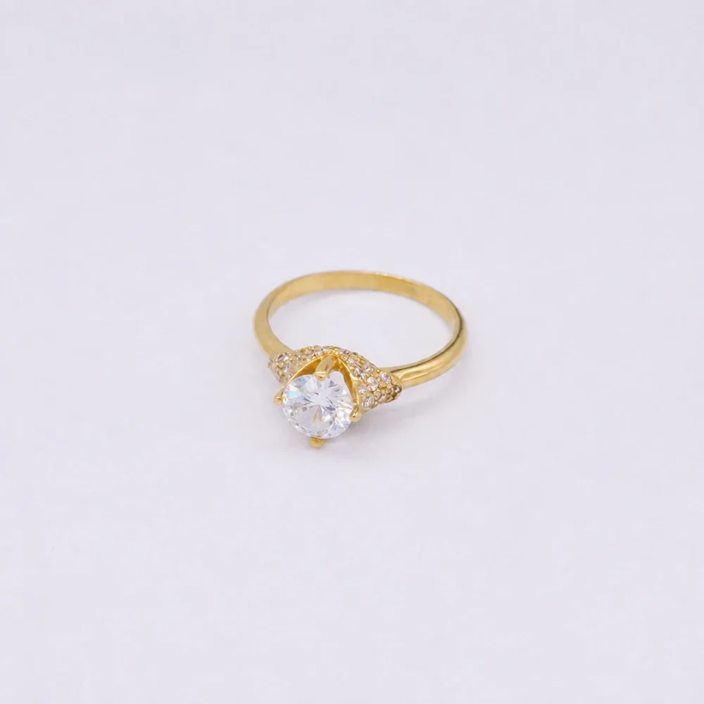 Anillo Para Dama Solitario Piedras Oro 18K - Orofino Ecuador