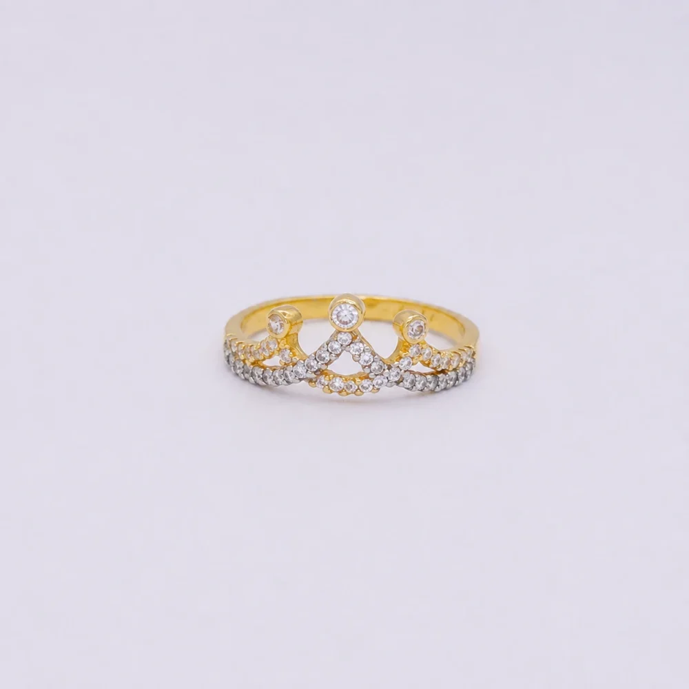 Anillo Para Dama Corona Piedras Oro 18K - Orofino Ecuador
