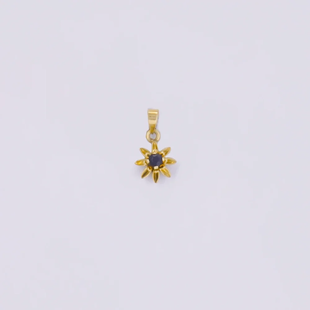 Dije Punto Luz Piedra Azul Oro 18K - Orofino Ecuador