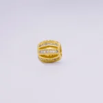 Dije Herraje Cilindro Pequeño Calado Piedras Oro 18K - Orofino Ecuador