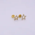 Aretes Topos Estrellas Ortopedicos Oro 18K - Orofino Ecuador