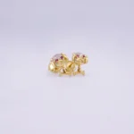 Aretes Topos Figura Perro Orotopedicos Oro 18K - Orofino Ecuador