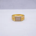 Anillo Placa Con Zircones 18K - Orofino Ecuador