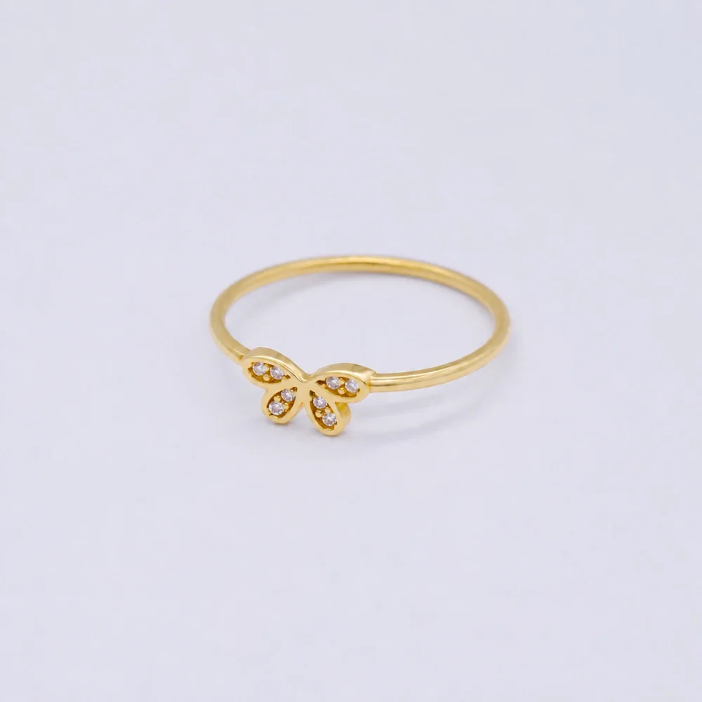 Anillo Mariposa Con Zircones 18K - Orofino Ecuador
