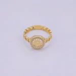 Anillo Eslabones Con Zircones 18K - Orofino Ecuador