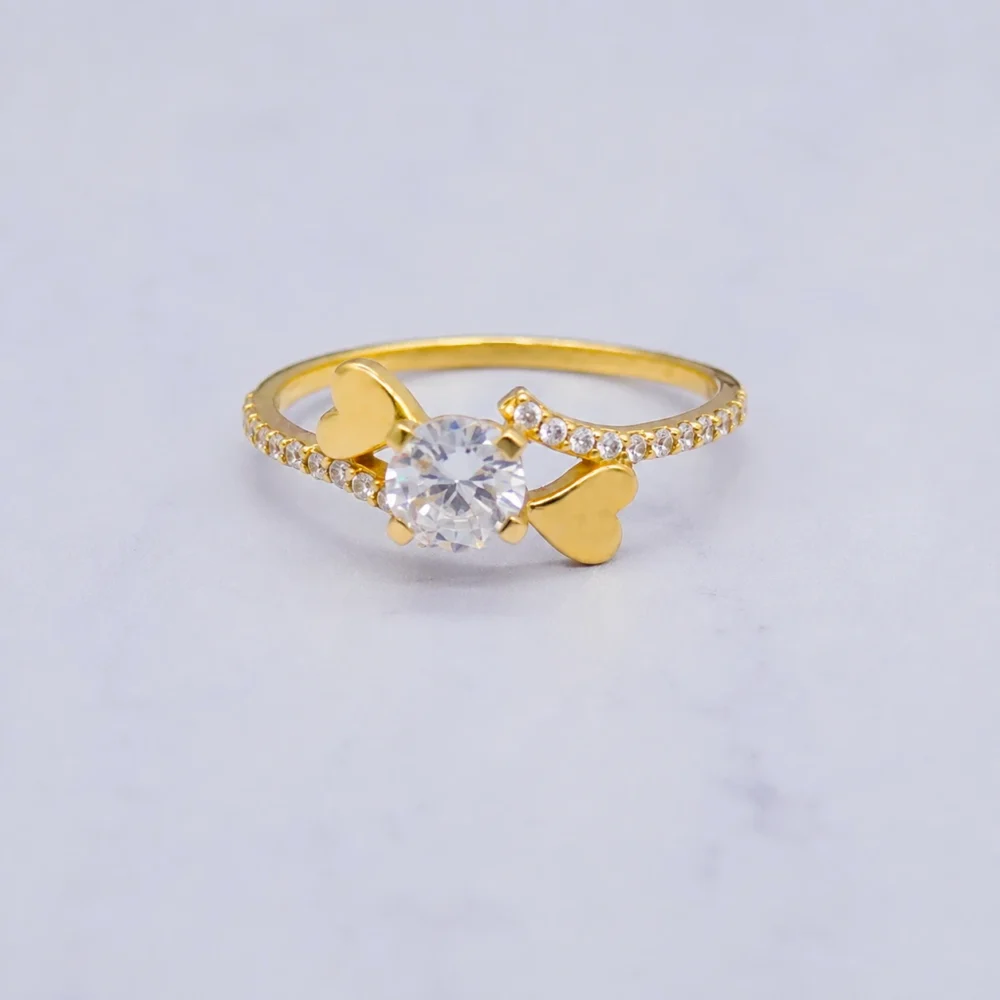 Anillo Compromiso Con Zircones 18K - Orofino Ecuador