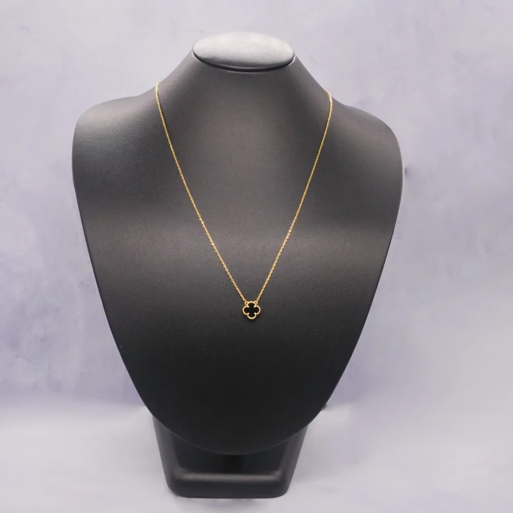 Cadena Tejido Rolon Van Cleef Negro Oro 18K - Orofino Ecuador