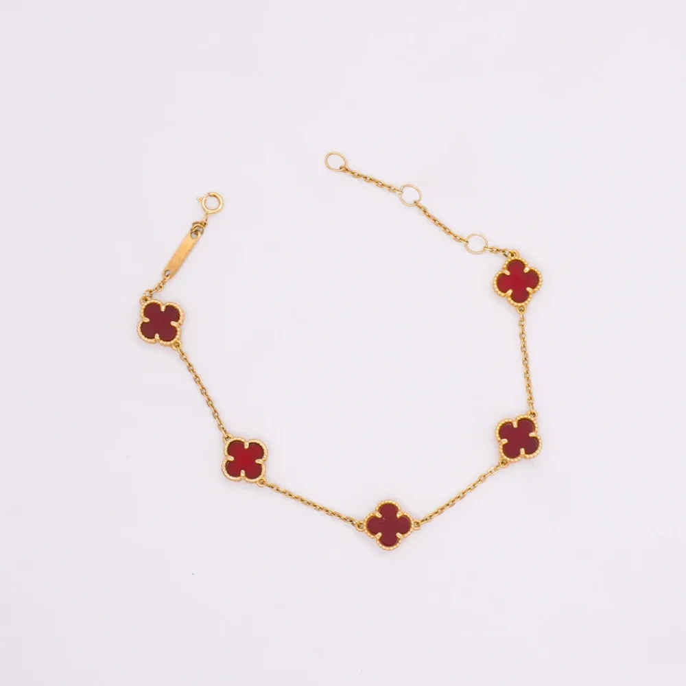 Pulo Tejido Rolon Van Cleef Rojo Oro 18K - Orofino Ecuador