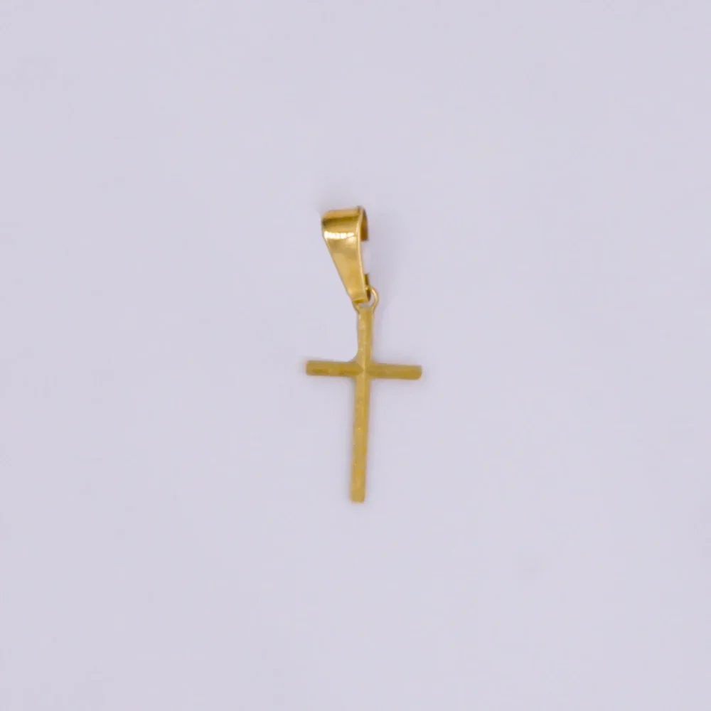 Dije Cruz Lisa Oro 18K - Orofino Ecuador