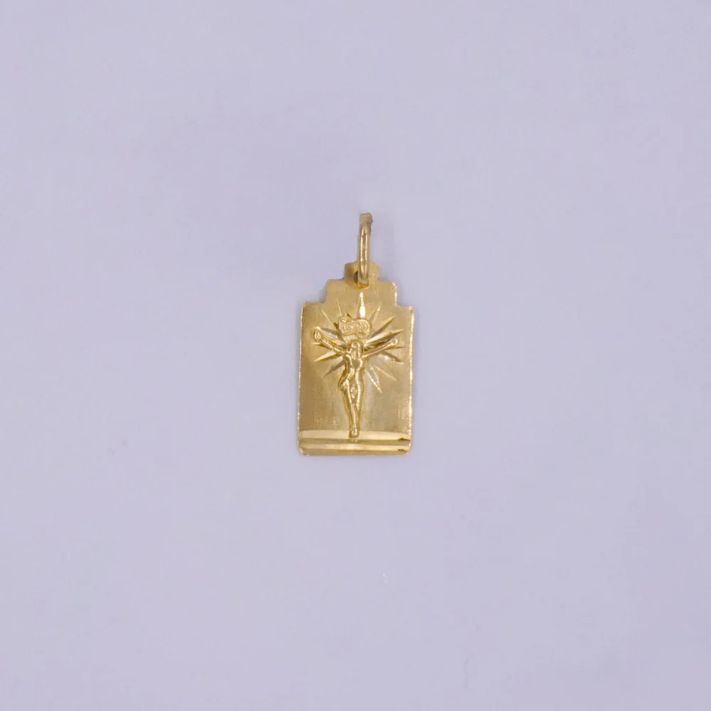 Dije Placa Cristo Oro 18K - Orofino Ecuador