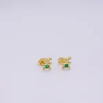 ARETES TOPOS OSOS PIEDRAS ORO 18K