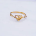 Anillo Corazon 15 Con Zircones 18K - Orofino Ecuador