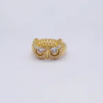 Anillo Para Hombre Buho Piedras Colores Oro 18K - Orofino Ecuador