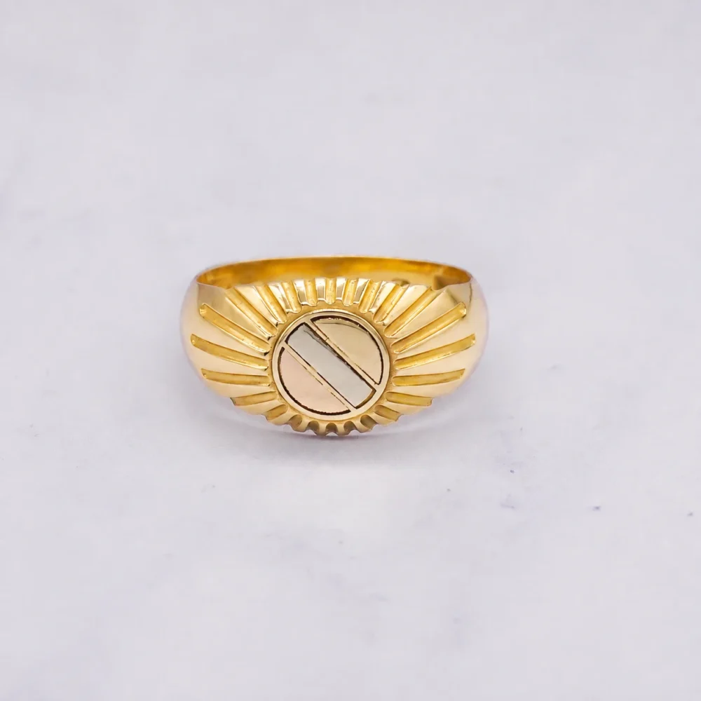 Anillo Para Hombre Tres Oros Diamantados Oro 18K - Orofino Ecuador