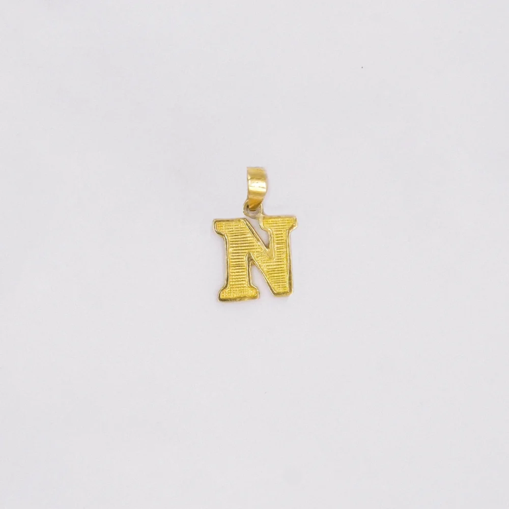 Dije Letra N Oro 18K - Orofino Ecuador