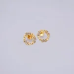 ARETES TOPO INFINITOS CALADO PIEDRA 18K
