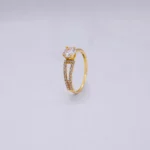 ANILLO COMPROMISO CON ZIRCONES 18K
