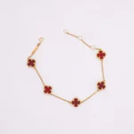 PULO TEJIDO ROLON VAN CLEEF ROJO ORO 18K