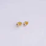 ARETES TOPOS FLOR ORO 18K