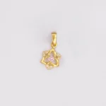 DIJE FLOR PIEDRA ROSA ORO 18K