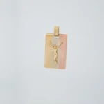 DJE PLACA CRISTO TRES OROS 18K