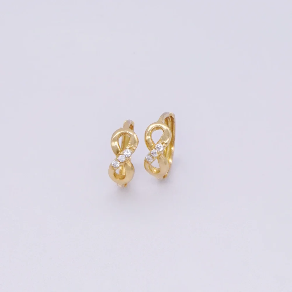 Aretes Candongas Infinitos Cierre Presion Oro 18K - Orofino Ecuador