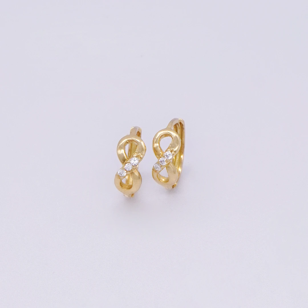 1672089.webp ARETES CANDONGAS INFINITOS CIERRE PRESION ORO 18K - Image 1