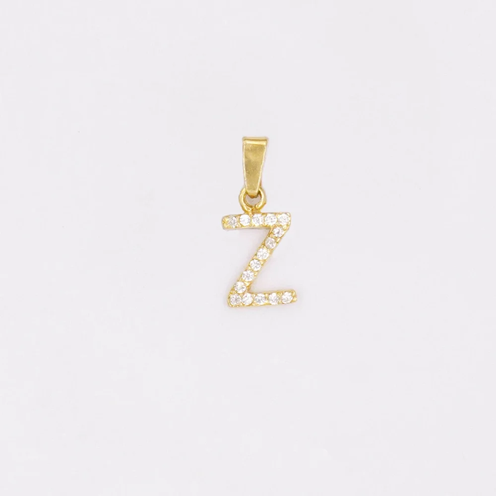 Dije Letra Z Piedras Oro 18K - Orofino Ecuador