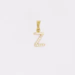 DIJE LETRA Z PIEDRAS ORO 18K
