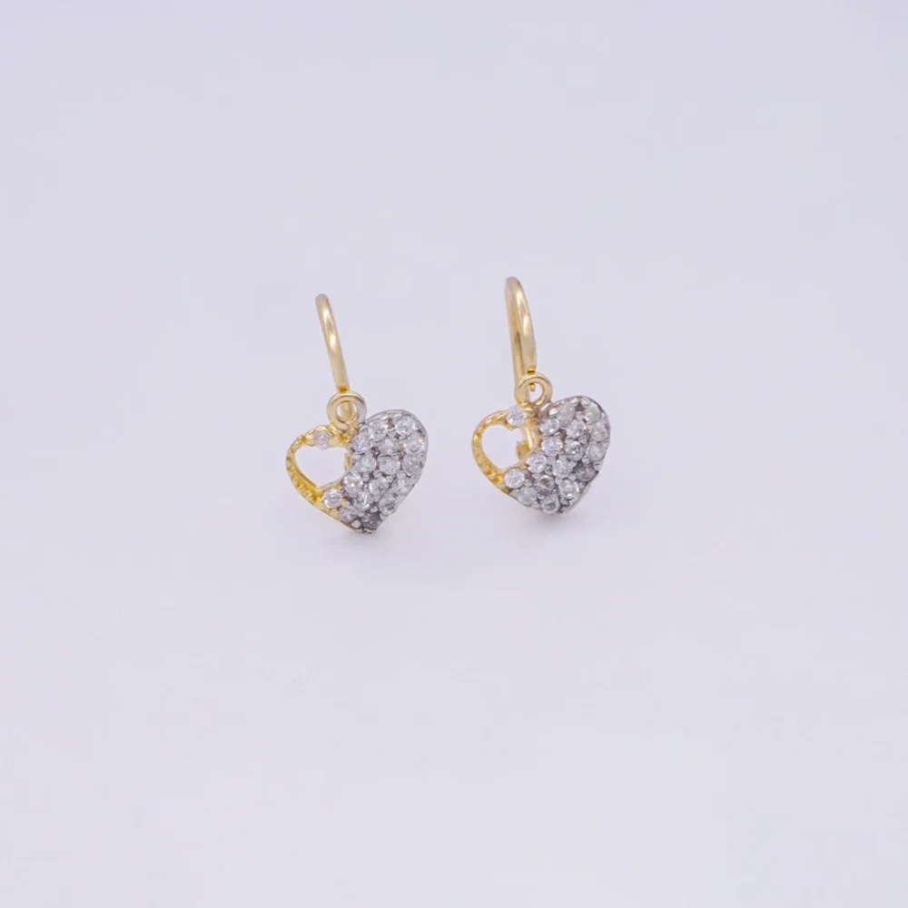 Aretes Corazon Calado Oro 18K - Orofino Ecuador