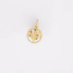 DIJE ARBOL DE VIDA PIEDRAS COLORES ORO 18K