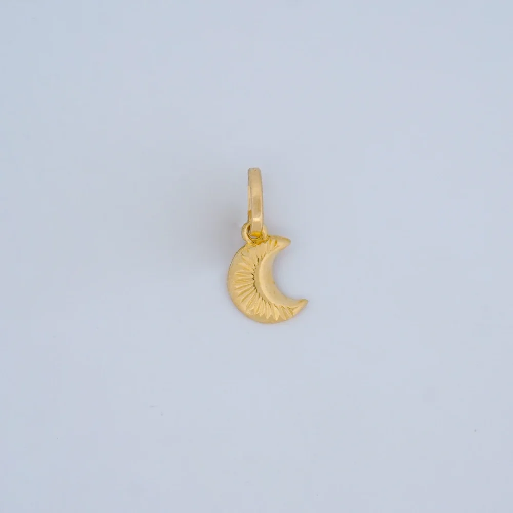 Dije Luna Diamantada Oro 18K - Orofino Ecuador