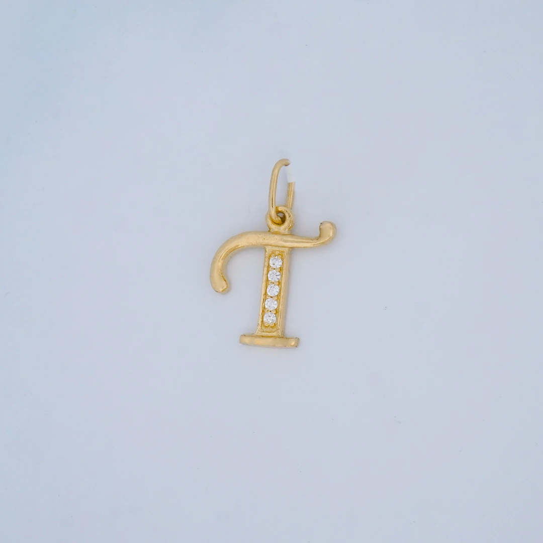 1872561.webp Dije Letra T Piedras Oro 18K - Orofino Ecuador