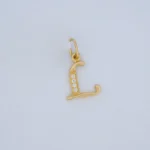 Dije Letra L Piedras Oro 18K - Orofino Ecuador