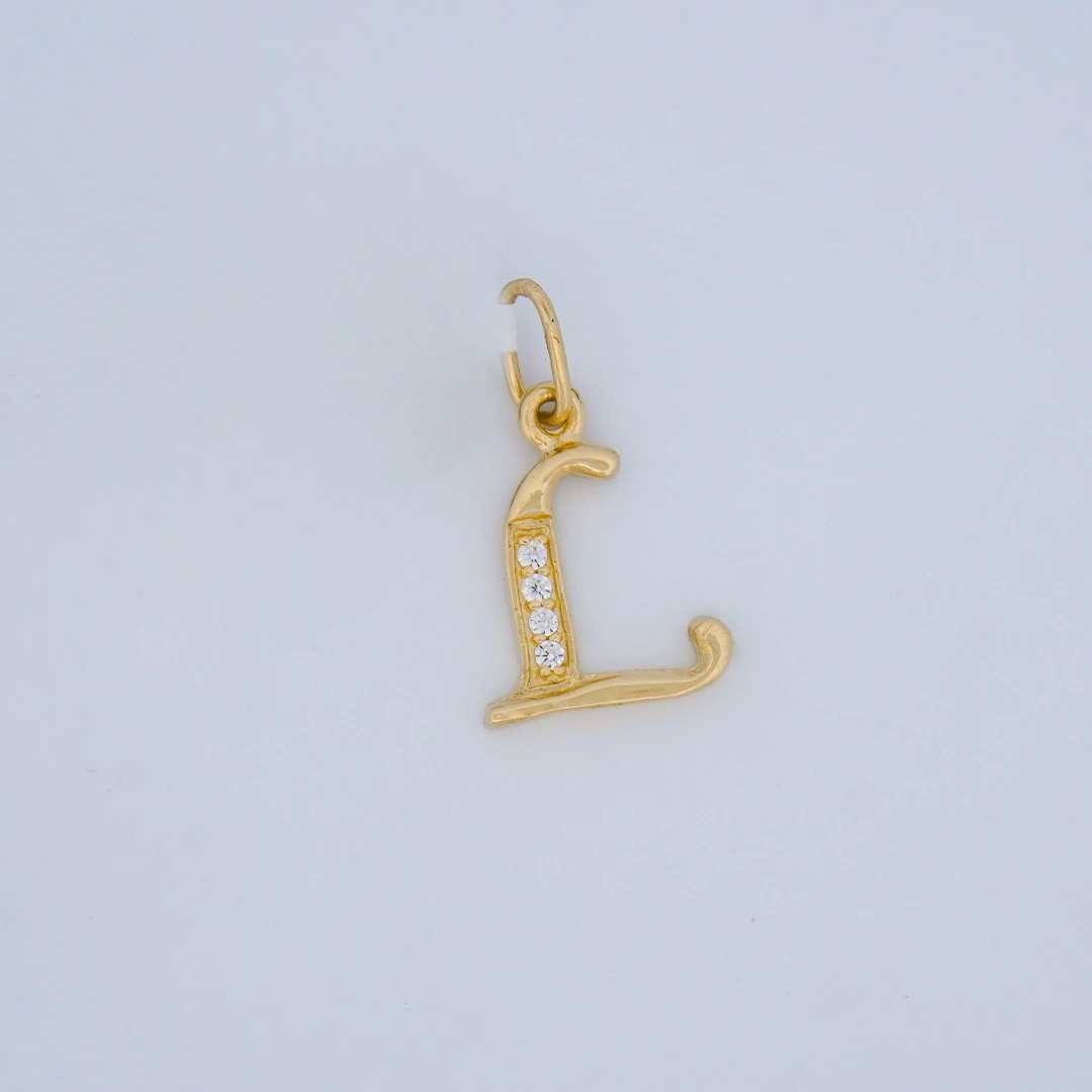 1872562.webp Dije Letra L Piedras Oro 18K - Orofino Ecuador