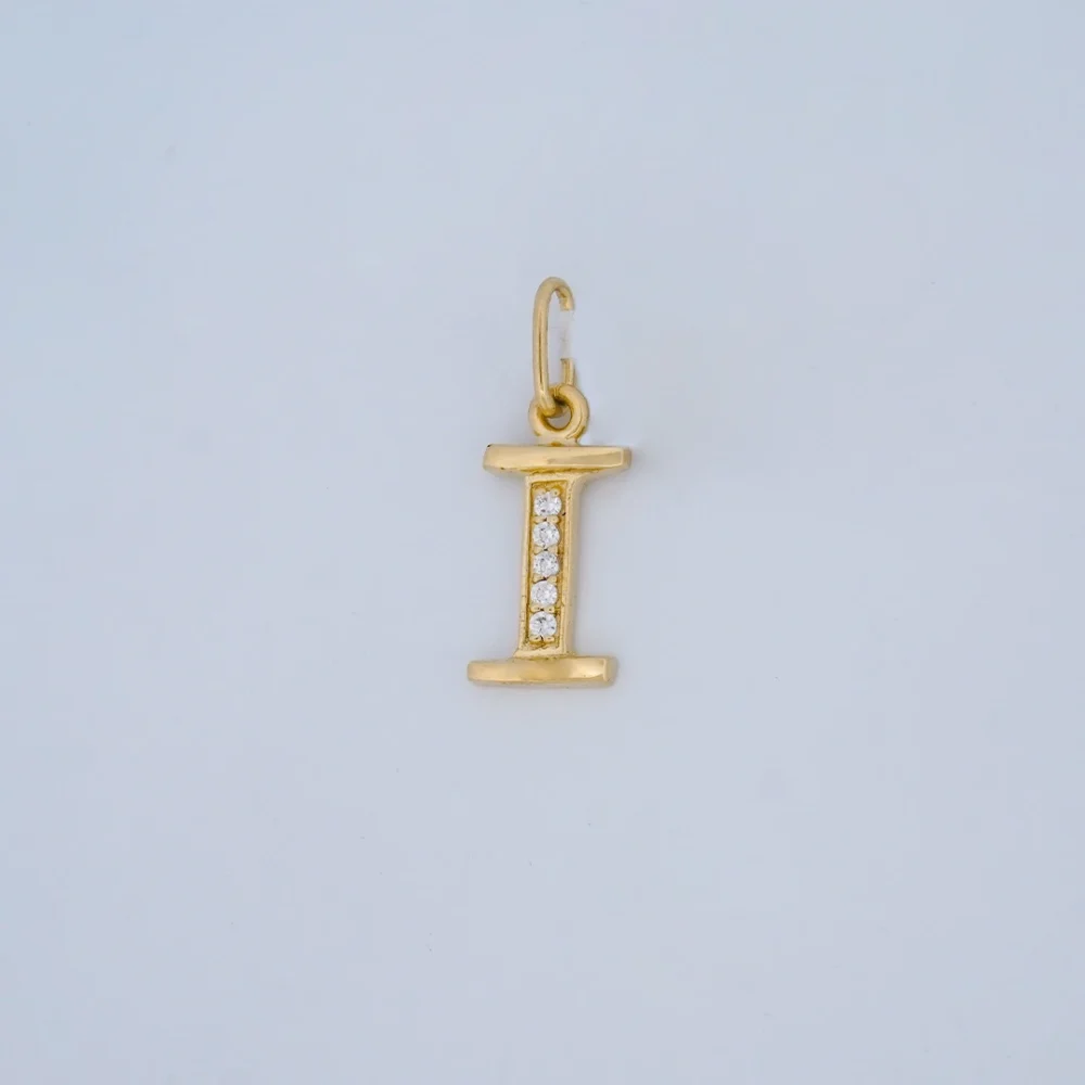 Dije Letra  I Piedras Oro 18K - Orofino Ecuador