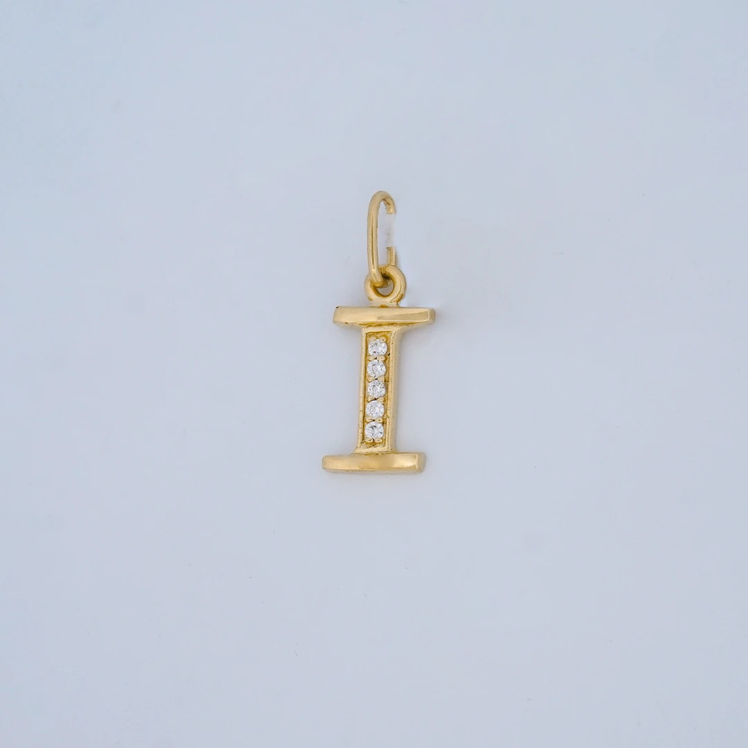 1872563.webp Dije Letra I Piedras Oro 18K - Orofino Ecuador