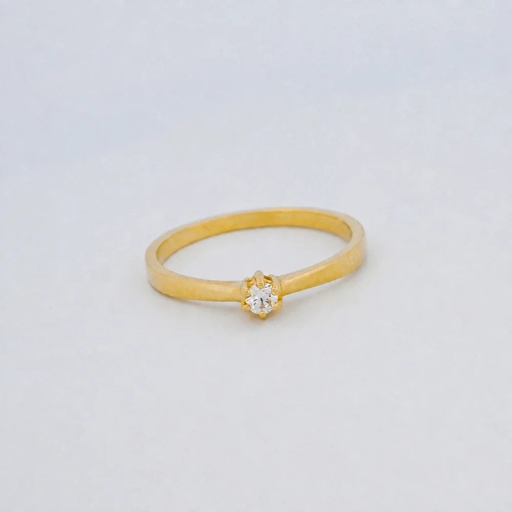Anillo Solitario Oro 18K - Orofino Ecuador