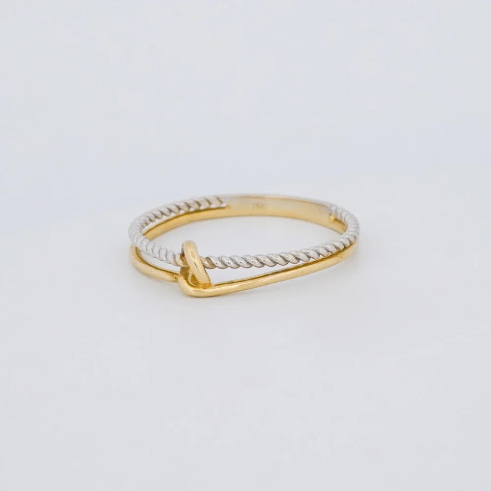 Anillo Para Dama Calado Dos Oros 18K - Orofino Ecuador