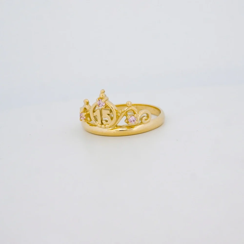 Anillo Corona De Quinceañera Oro 18K - Orofino Ecuador
