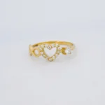 Anillo Infinito Y Corazón Con Zircones Oro 18K - Orofino Ecuador
